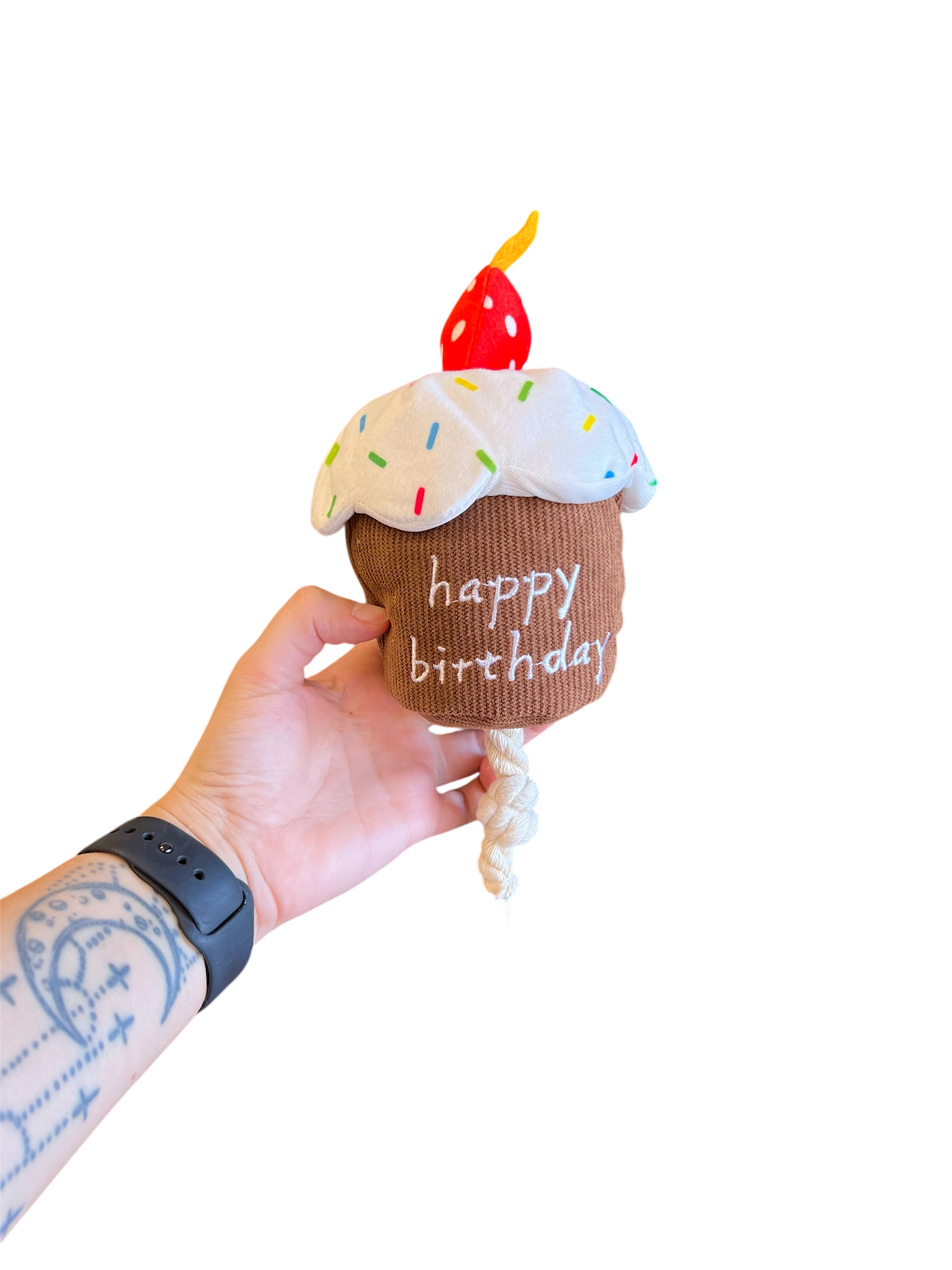 Happy Birthday Cupcake with Rope - The Barkery LLC