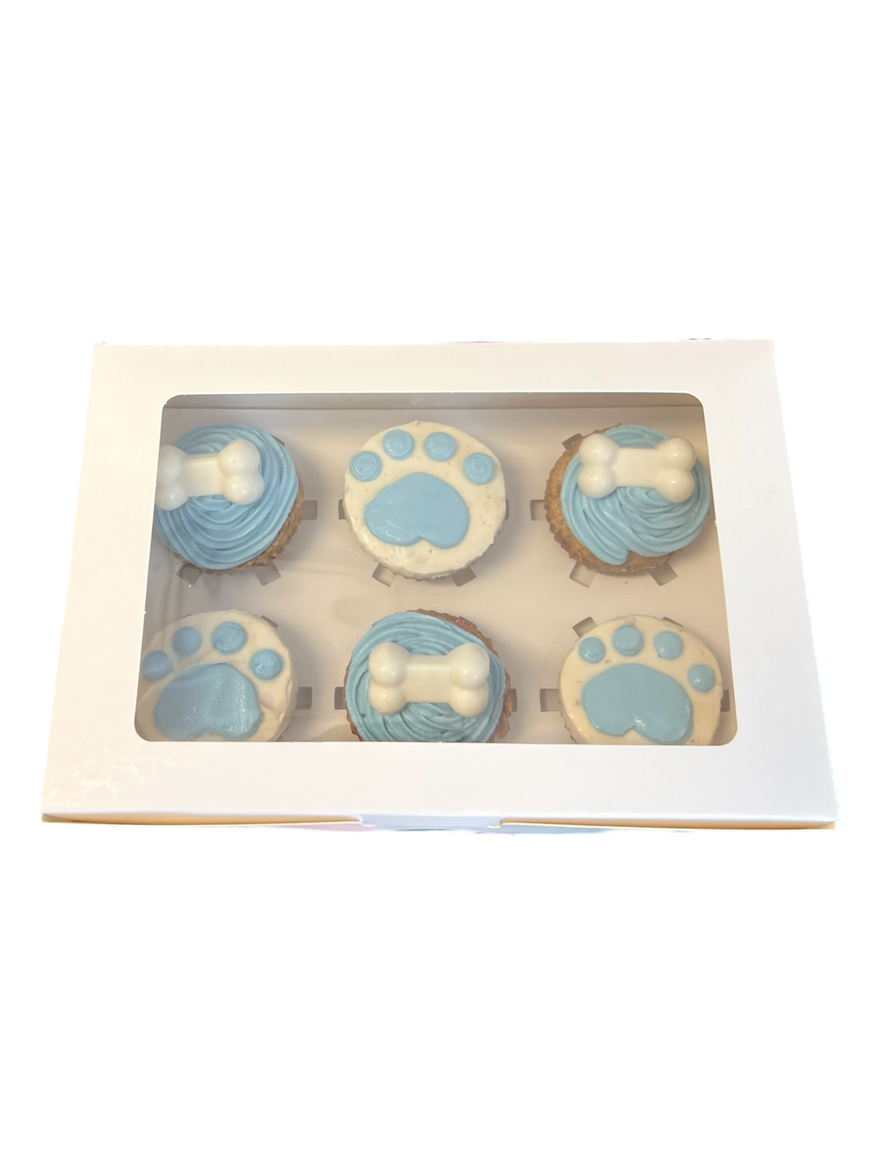 Half a Dozen Cupcakes With Paw Prints (Organic)