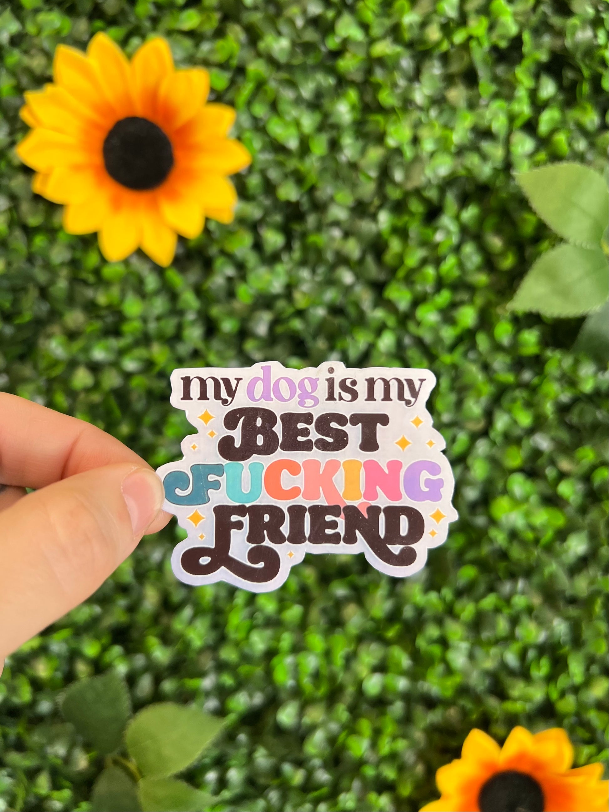 my dog is my BEST FCKING FRIEND Sticker - The Barkery LLC