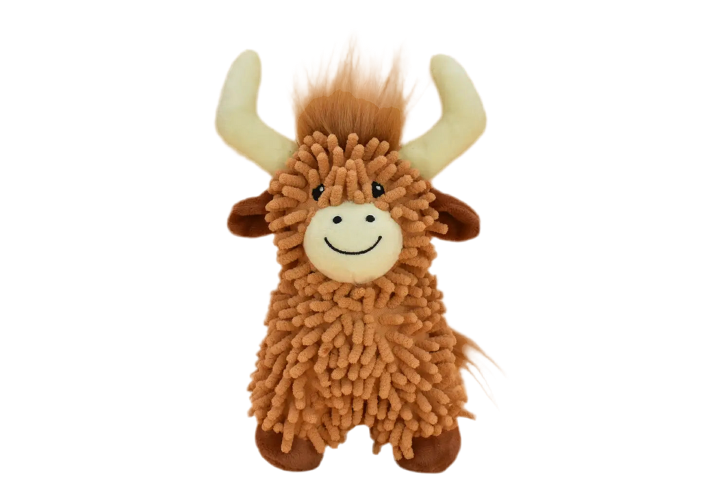 Highland cow dog toy