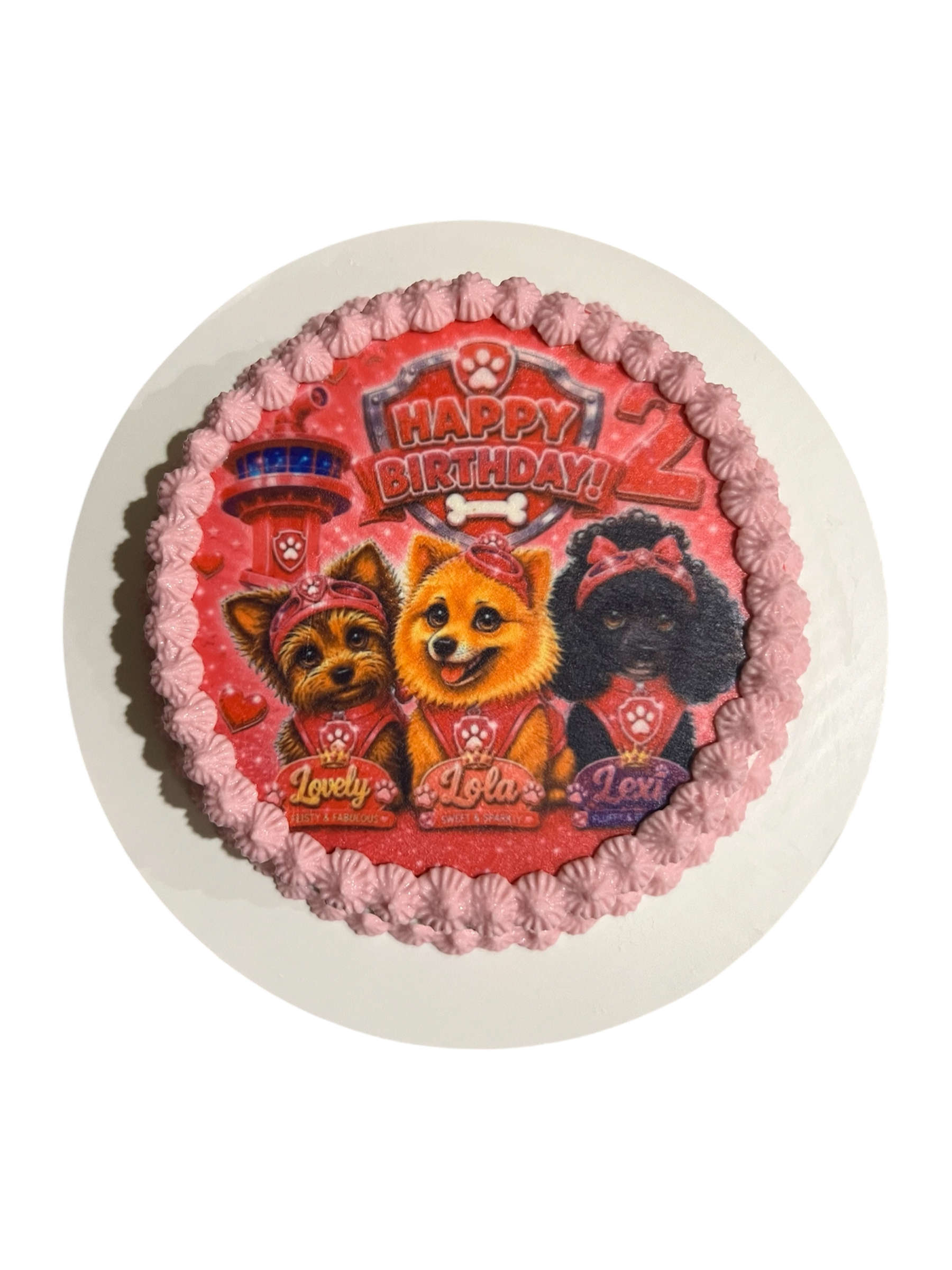 4inch Custom Image Cake (Cat & Dog)