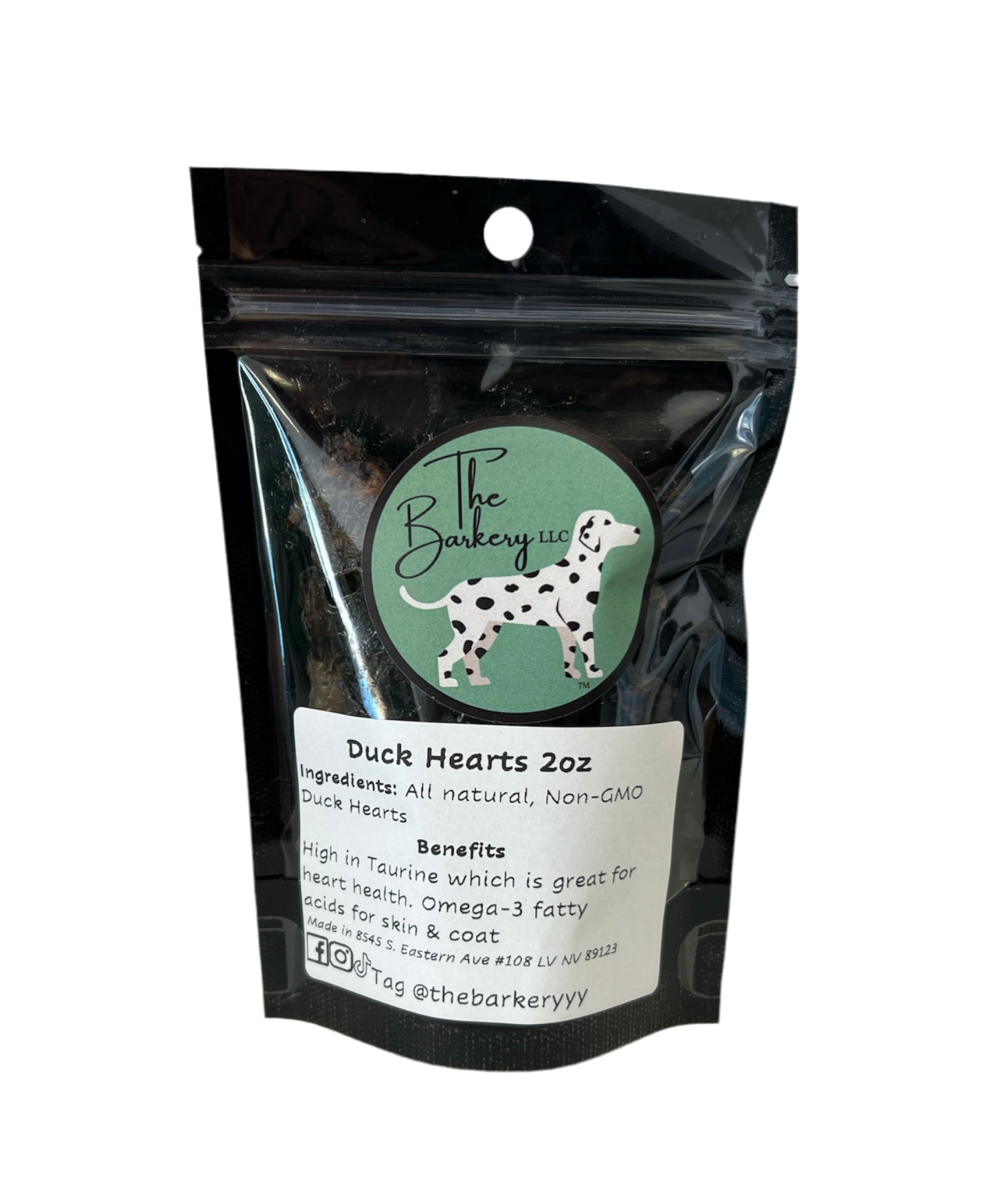 All Natural Duck Hearts 2oz Treats for Dogs & Cats
