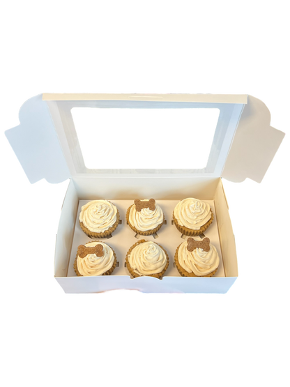 Half Dozen Organic Dog Cupcakes with Bone Decorations