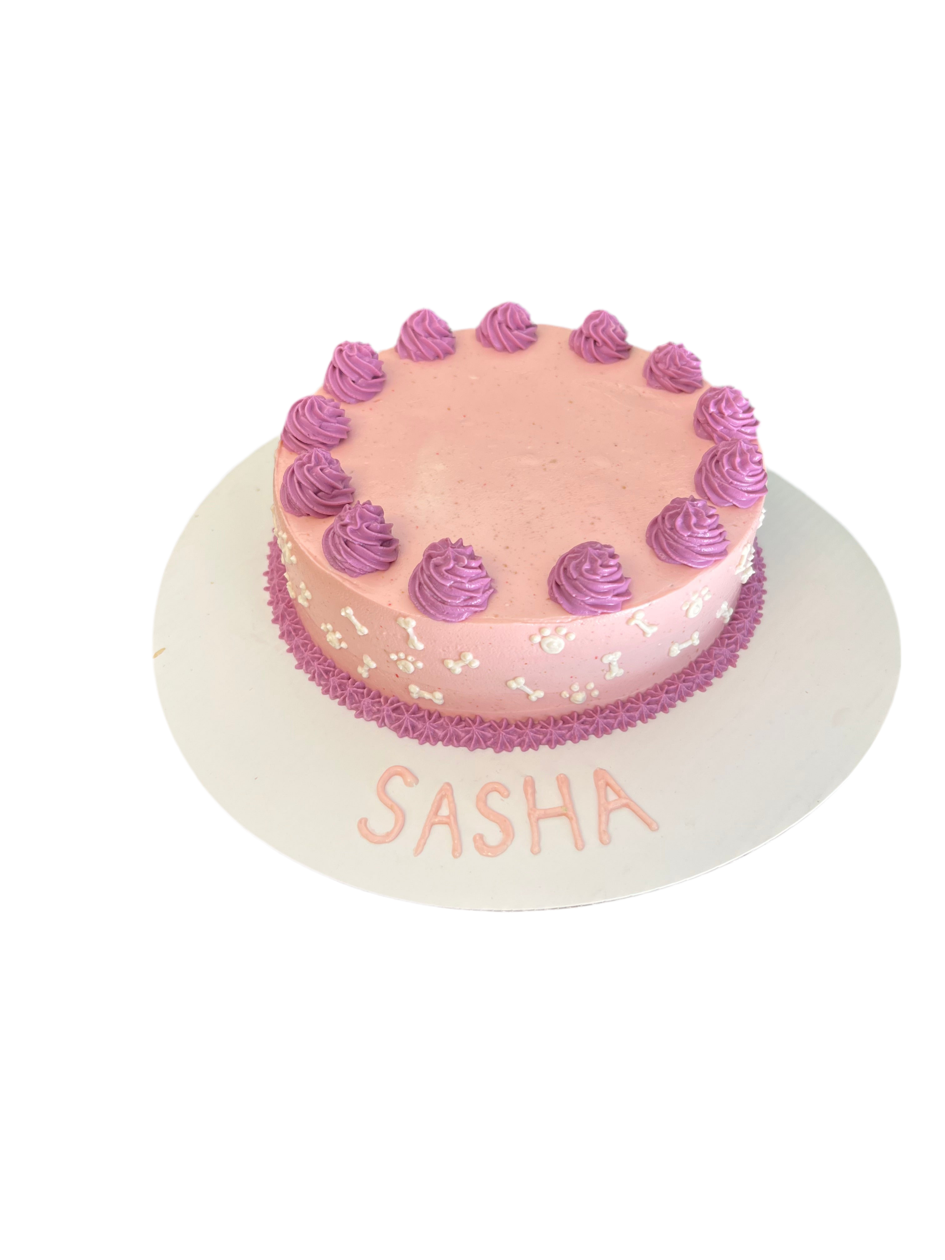 Circle Dog Cake With Bone & Pawprints (Organic)