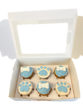 Half a Dozen Cupcakes With Paw Prints (Organic)