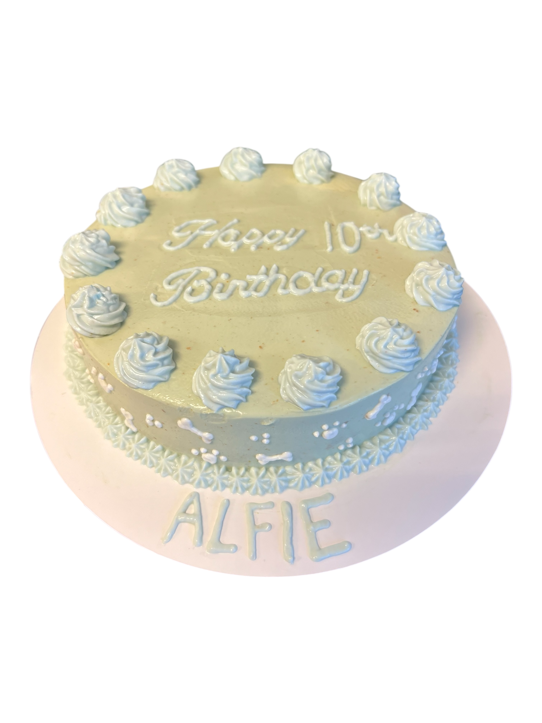 Circle Dog Cake With Bone & Pawprints (Organic)