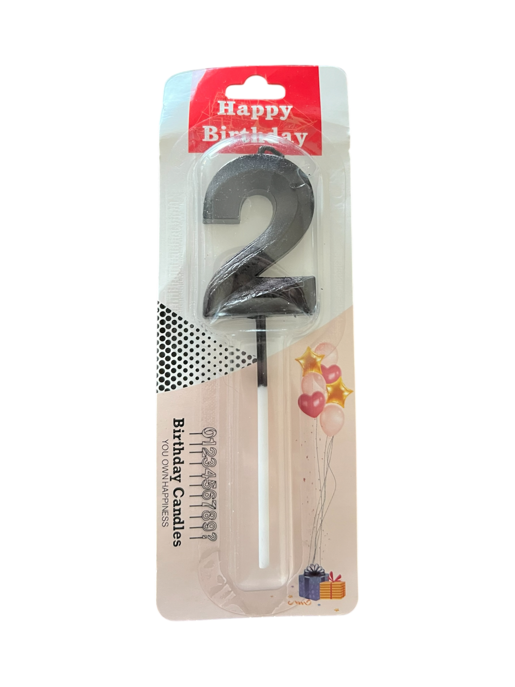 Black number 2 candle