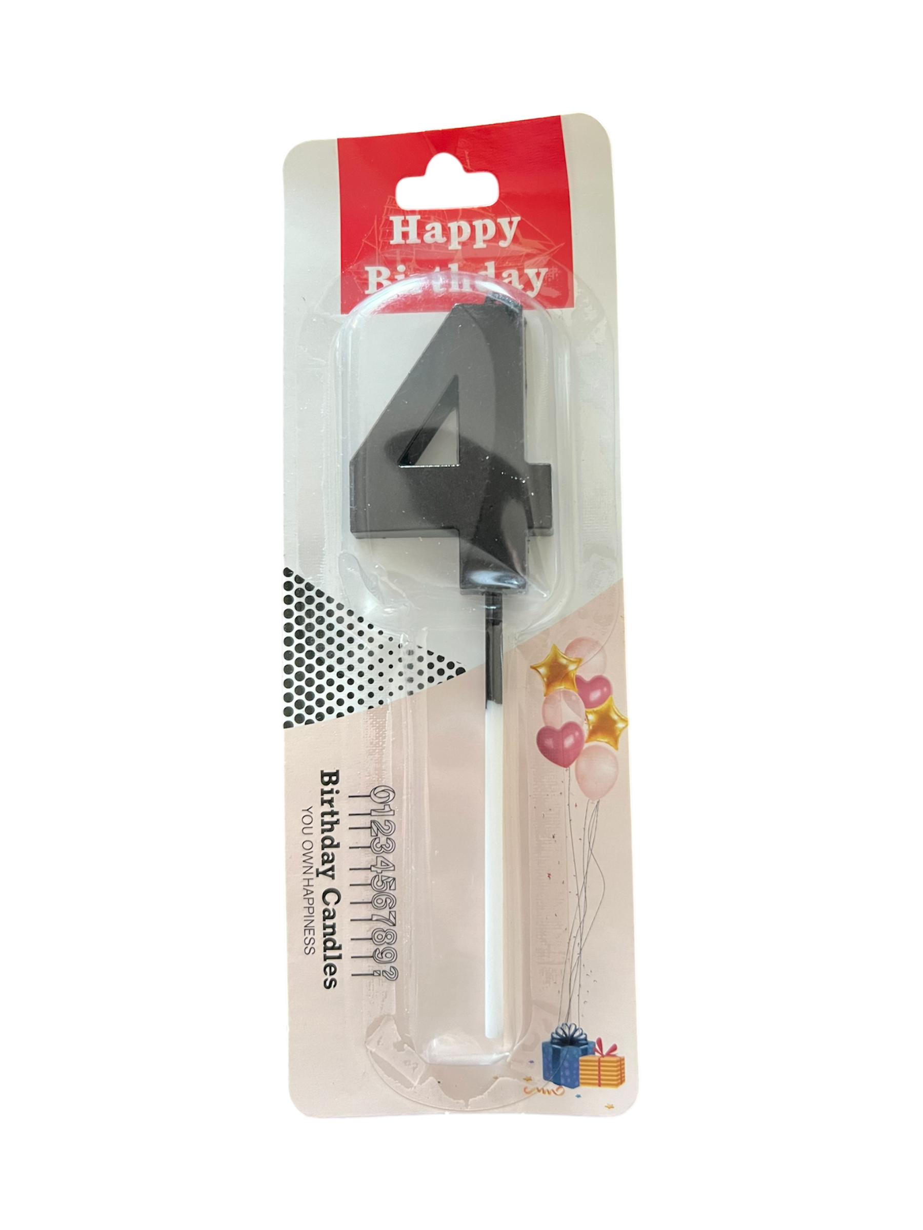 Black number 4 candle