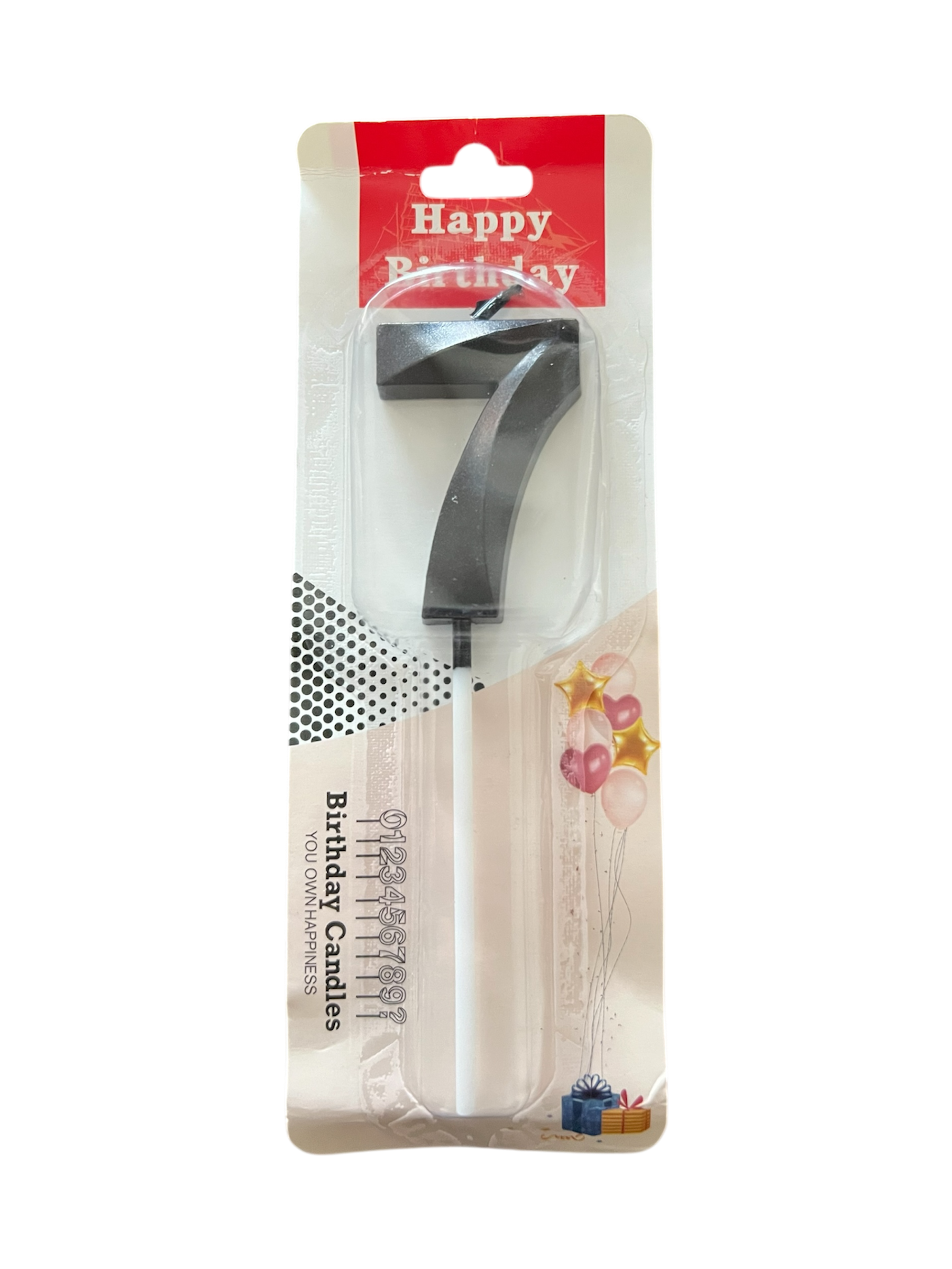 Black number 7 candle