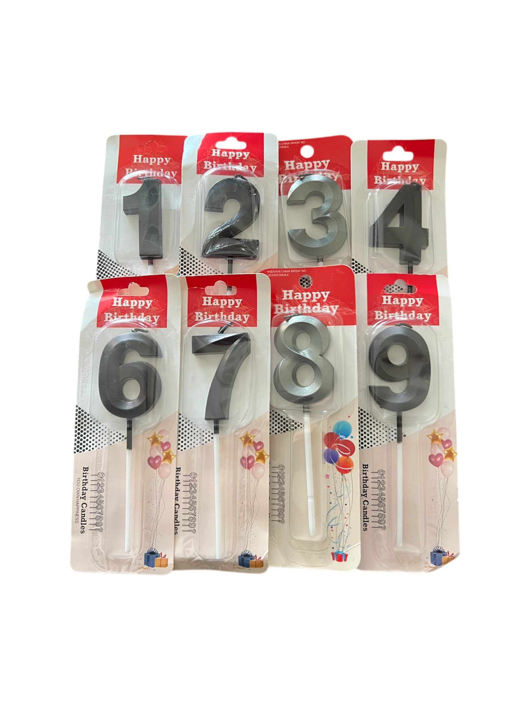black number birthday candles