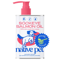 Native Pet Sockeye Salmon Oil for dogs and cats sold at The Barkery Las Vegas natural omega supplement for skin and coat health.