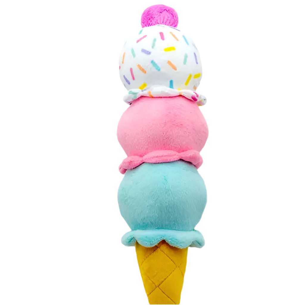 3 Scoop Ice Cream Plush Dog Toy 12inch