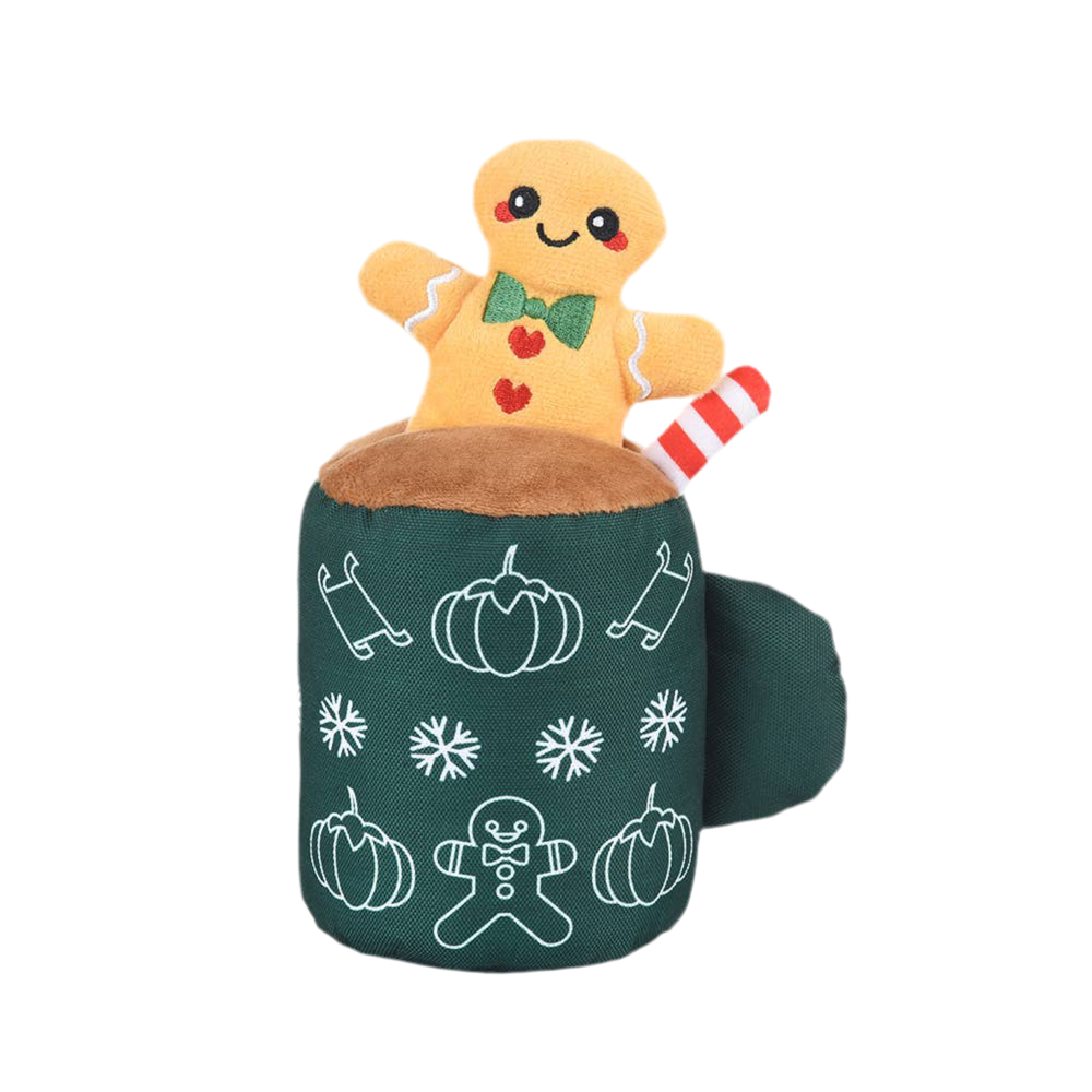 Gingerbread Latte Dog Toy - Happy Woofmas