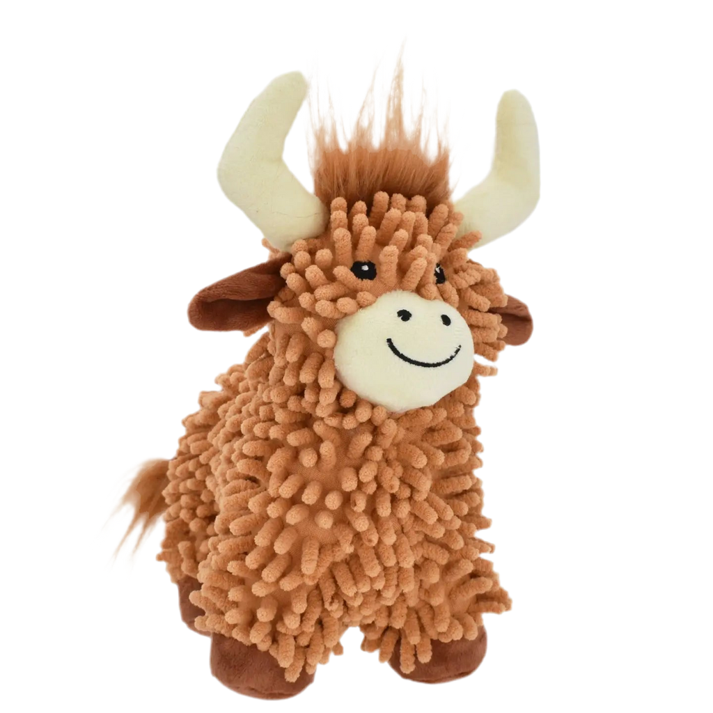 Highland cow dog toy