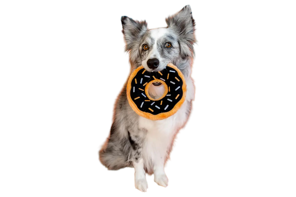 Brown donut dog toy