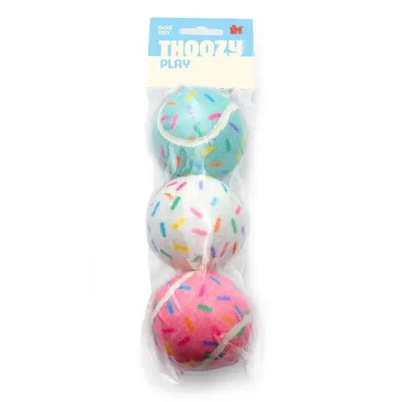 3 Tennis Balls with Sprinkles