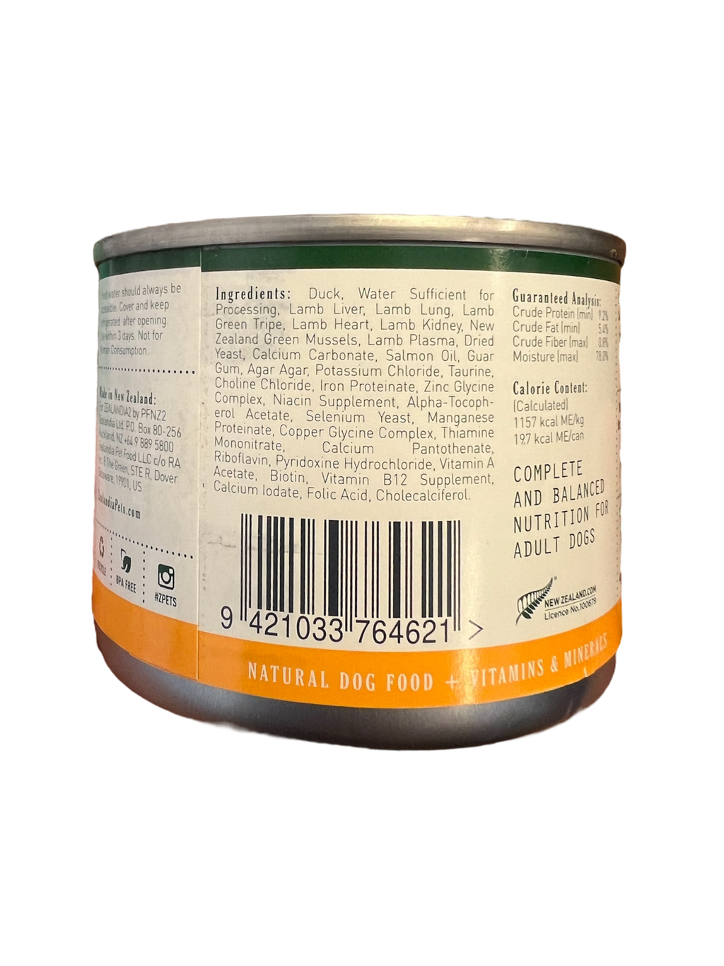 Duck Pate Dog Food Zealandia