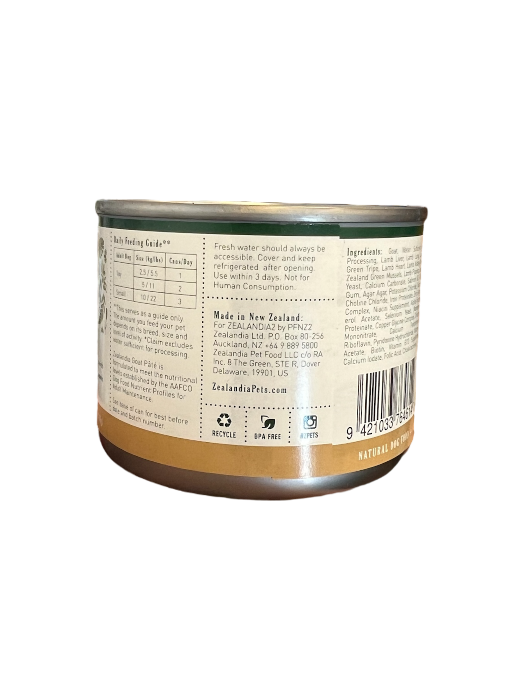 Goat Pate Dog Food Zealandia