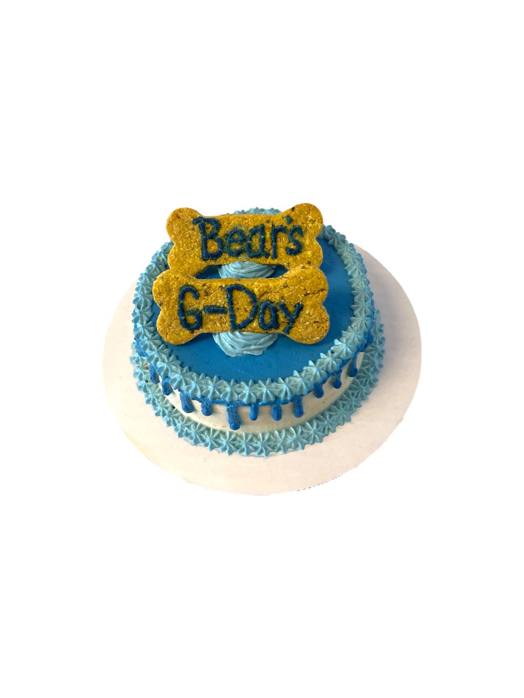 4inch Organic Drip Dog Cake - Custom Bone with Name