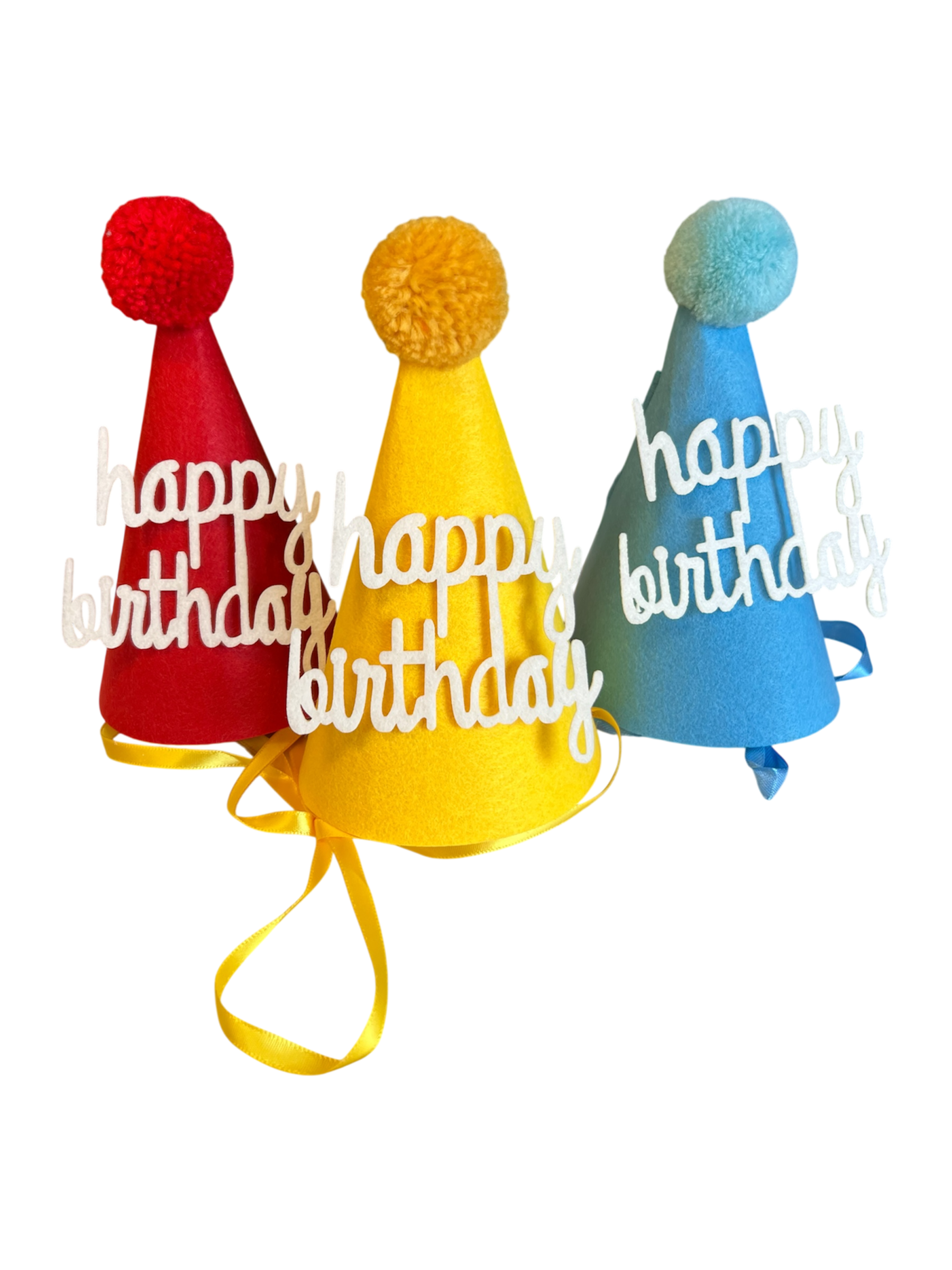 Colorful birthday hat for dogs from The Barkery Las Vegas fun pet party accessory