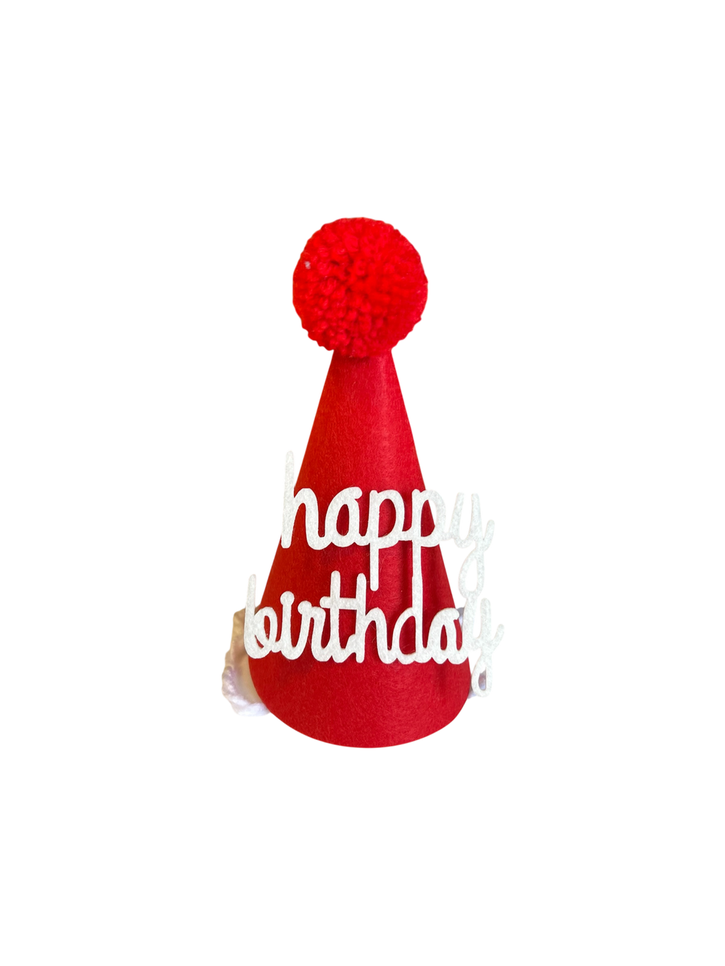 Red birthday hat for dogs from The Barkery Las Vegas fun pet party accessory