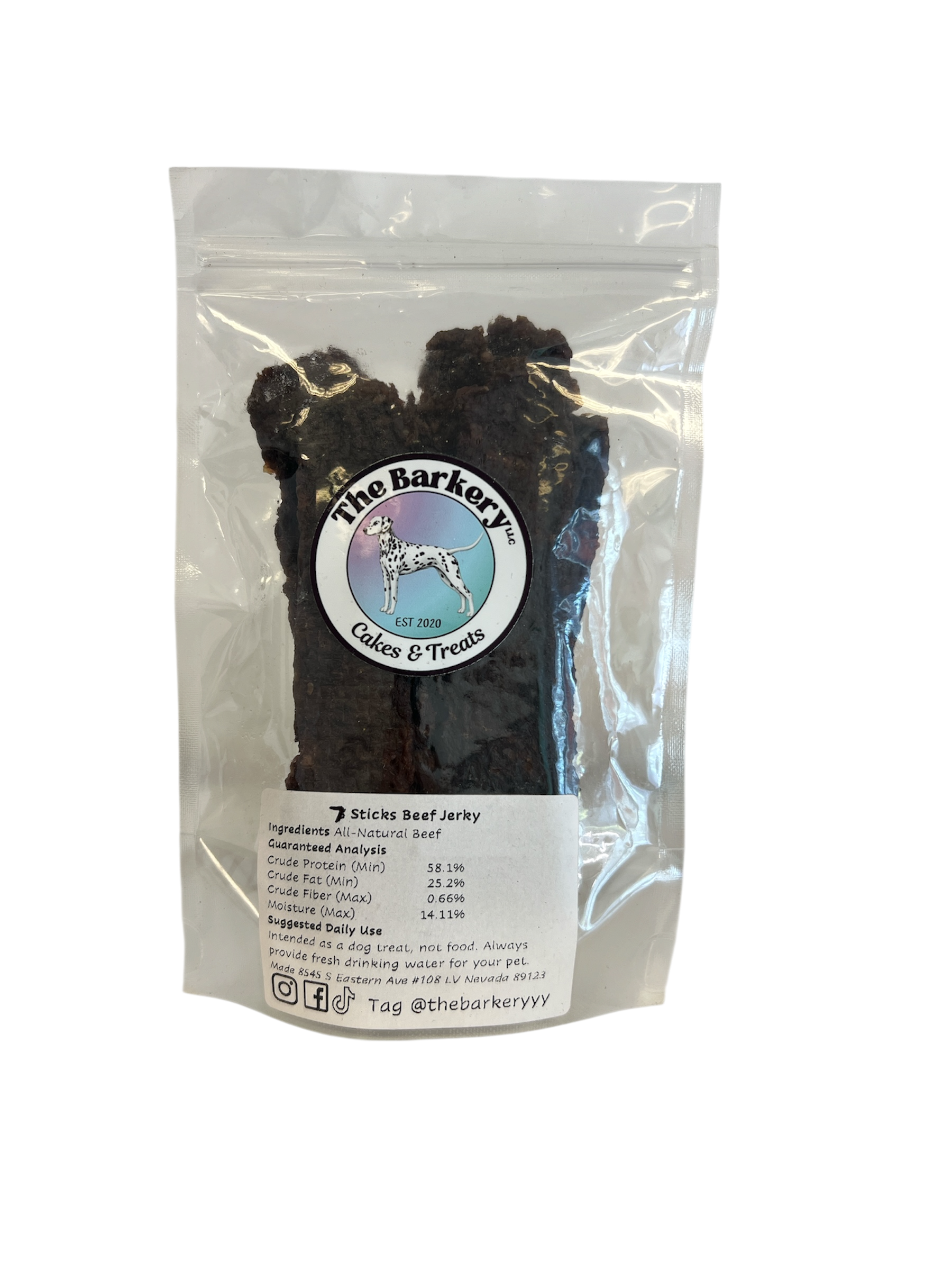 Dehydrated beef jerky for dogs from The Barkery Las Vegas natural single-ingredient protein treat.