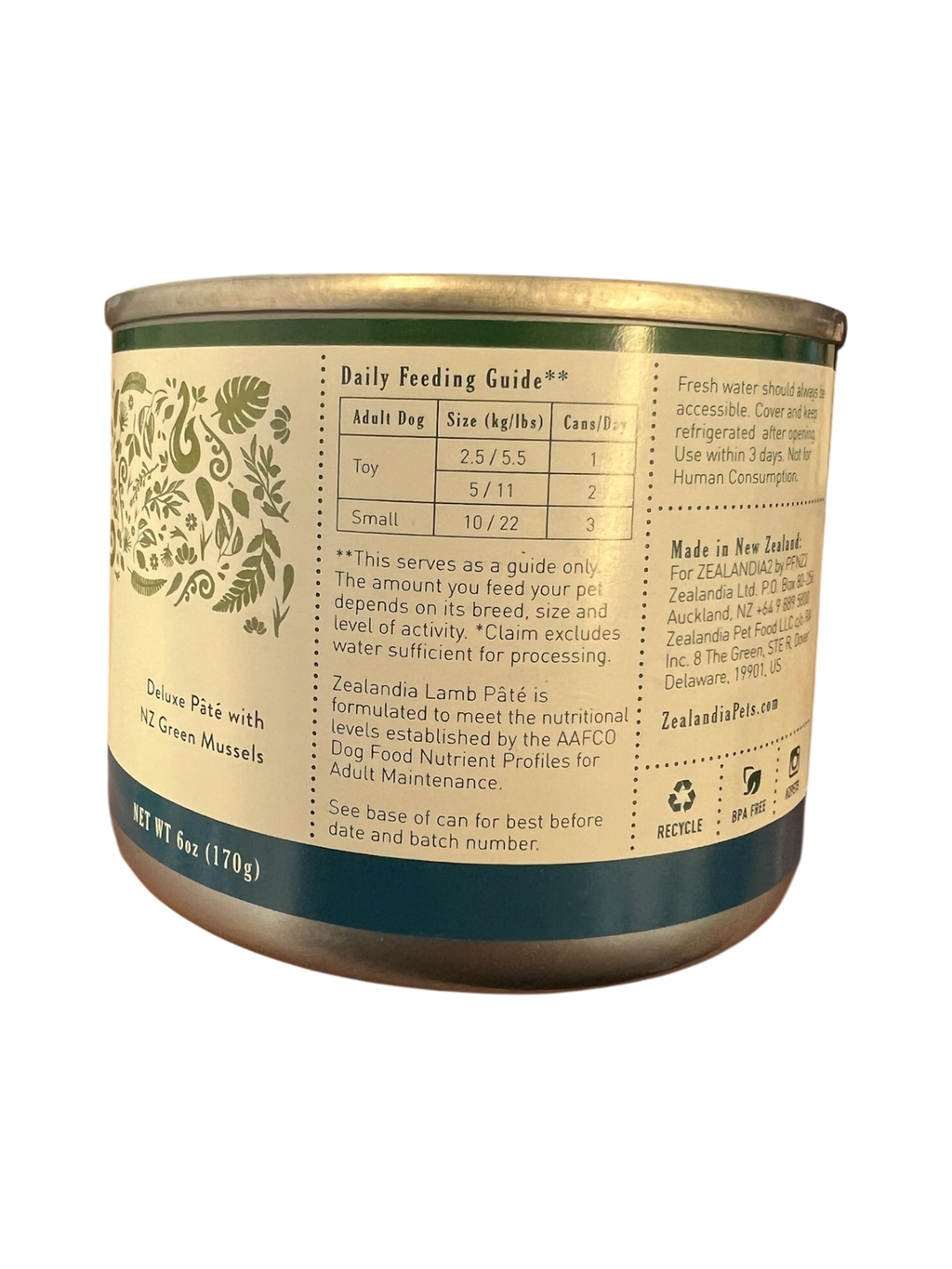 Lamb Pate Dog Food Zealandia