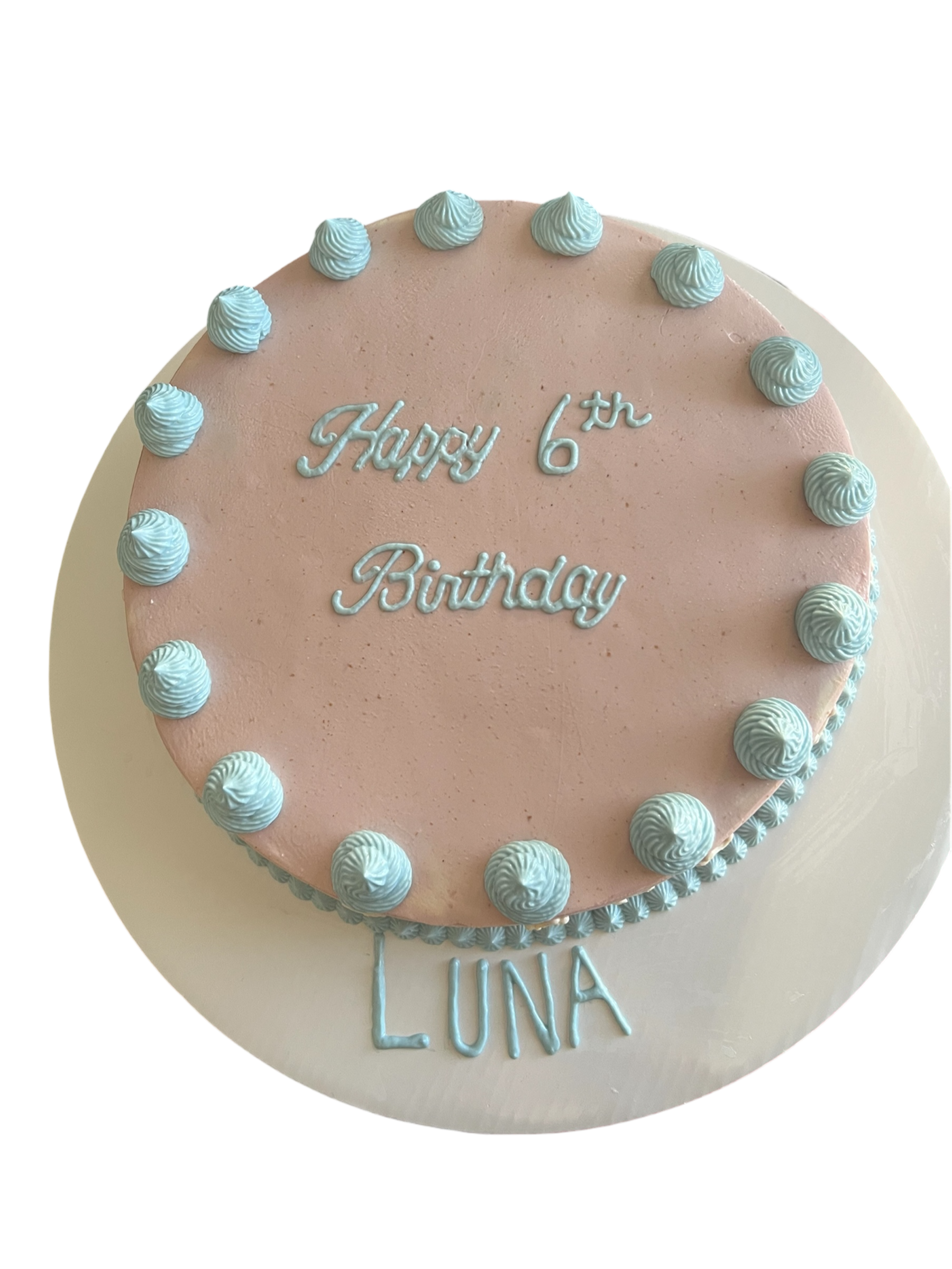 Circle Dog Cake With Bone & Pawprints