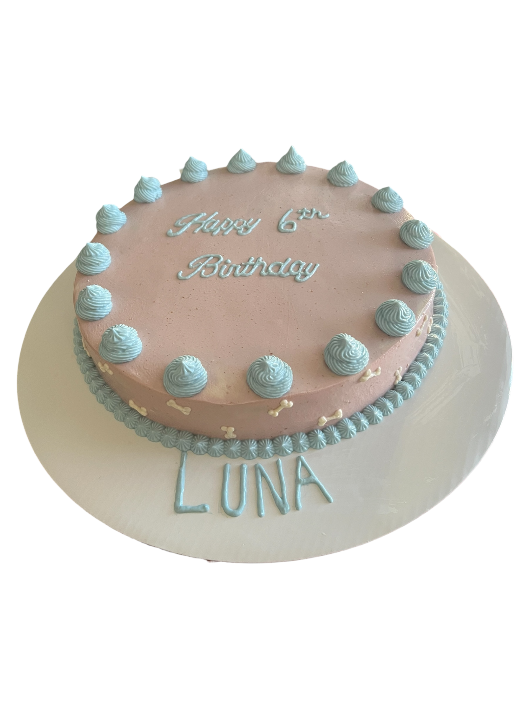 Circle Dog Cake With Bone & Pawprints