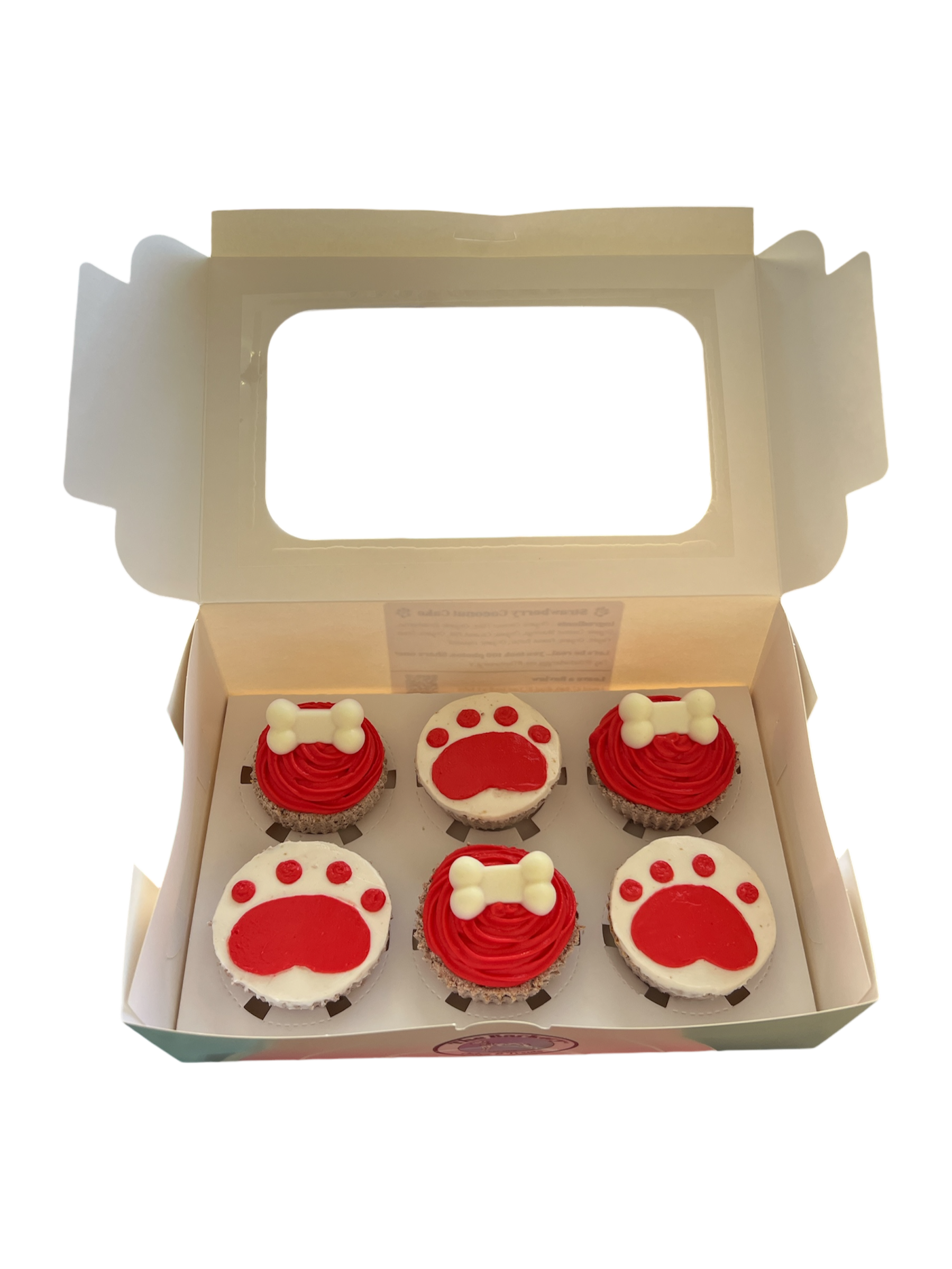 Half a Dozen Cupcakes With Paw Prints