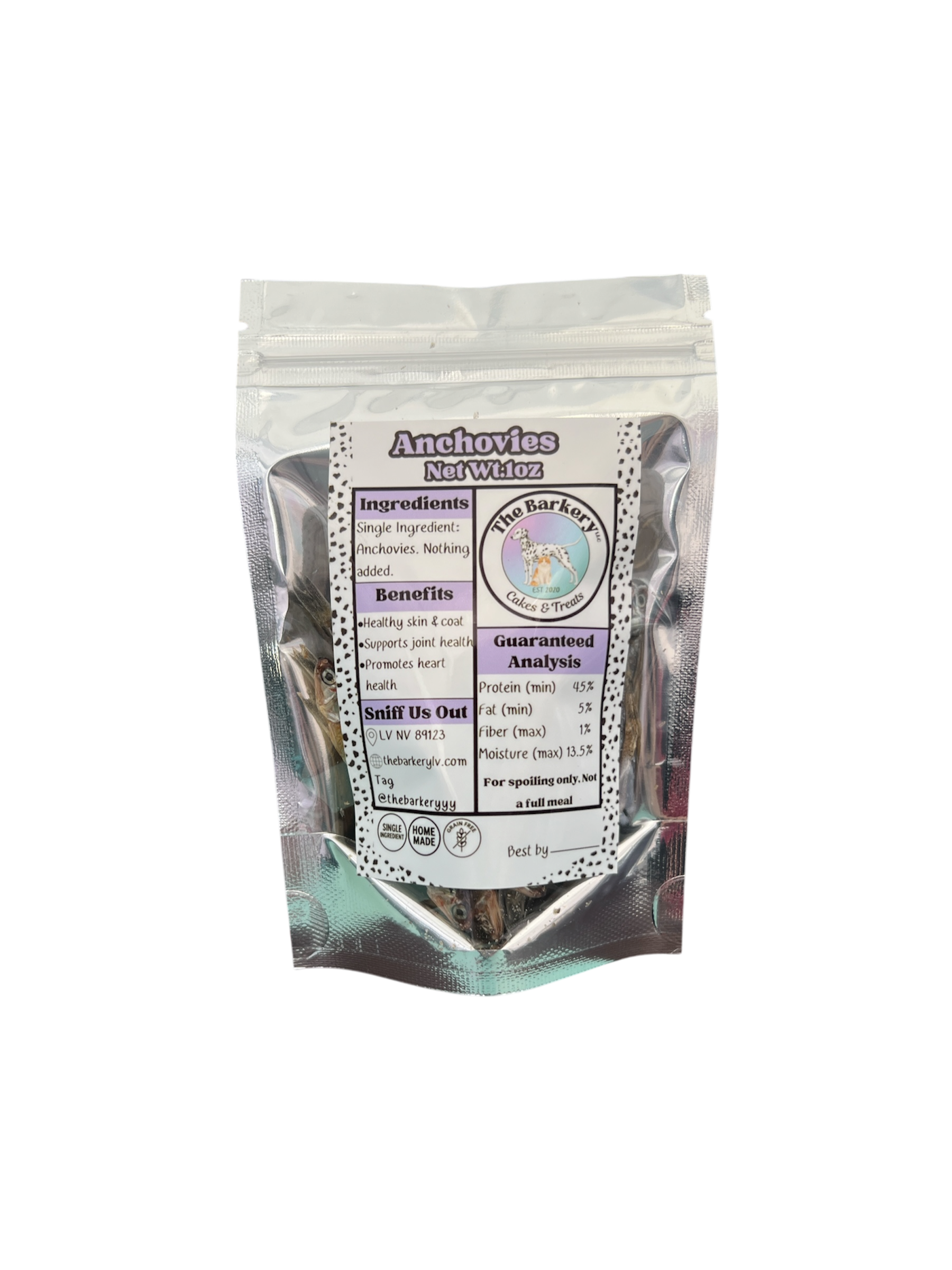 1oz Bag of Anchovies for dogs & cats