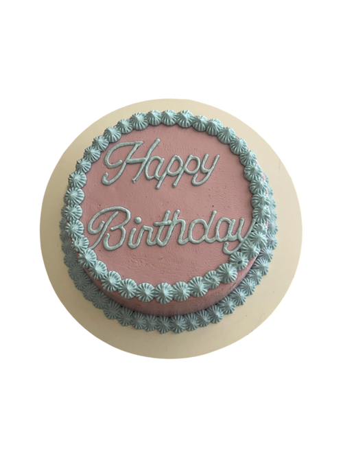 4 Inch Circle Birthday Cake (Cat & Dog)