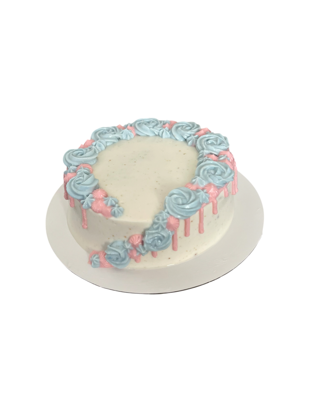 Gender Reveal Flower Drip Dog Cake