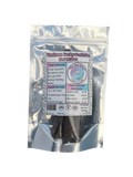 Single ingredient dehydrated venison jerky dog treats in a resealable bag