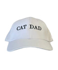 White cat dad hat with embroidered text for stylish cat lovers