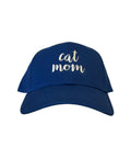 Blue Cat Mom Hat by Tug Tees & Caps with white embroidered text for cat lovers