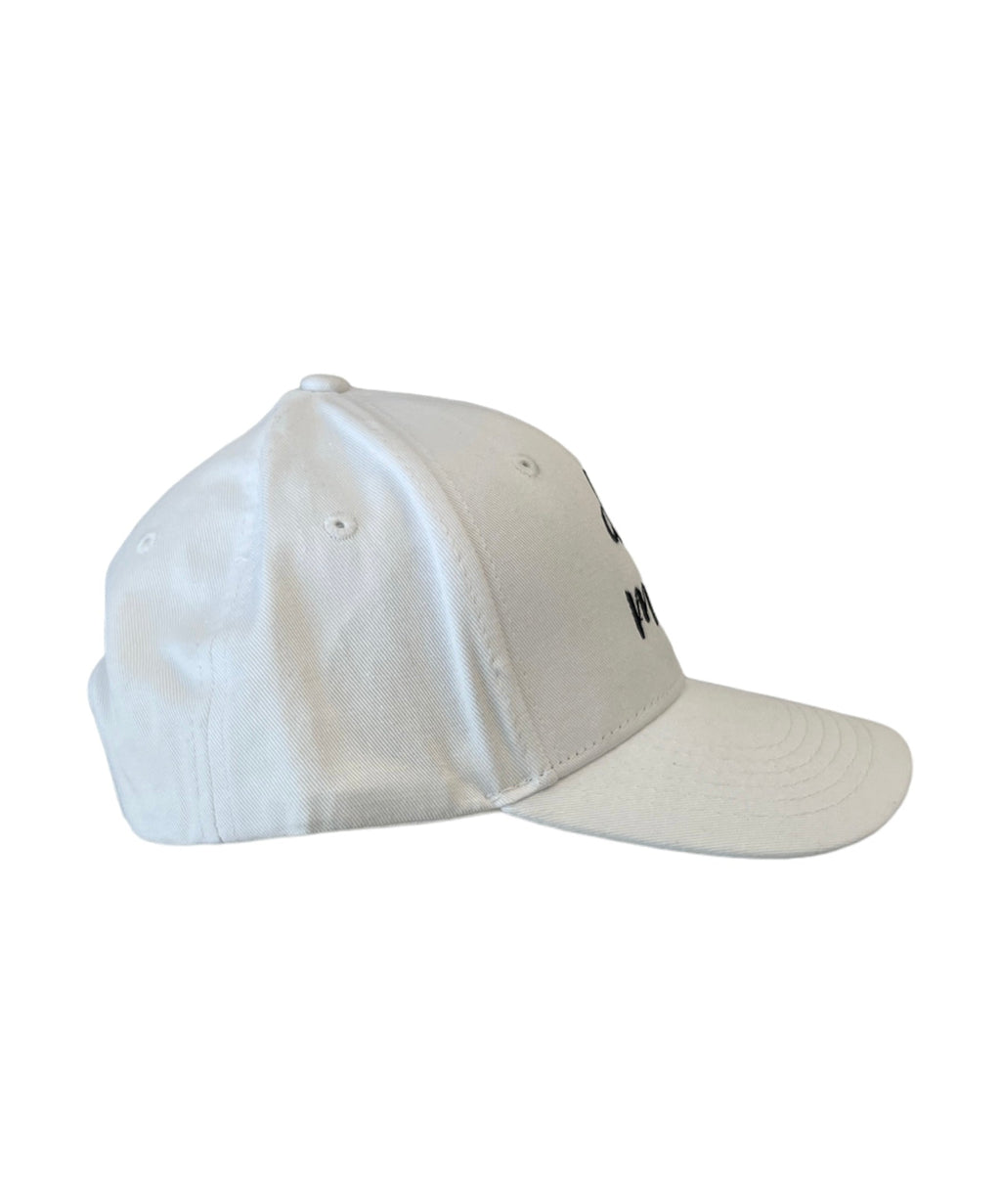 White dog mom hat from Tug Tees & Caps with stylish embroidery on the front