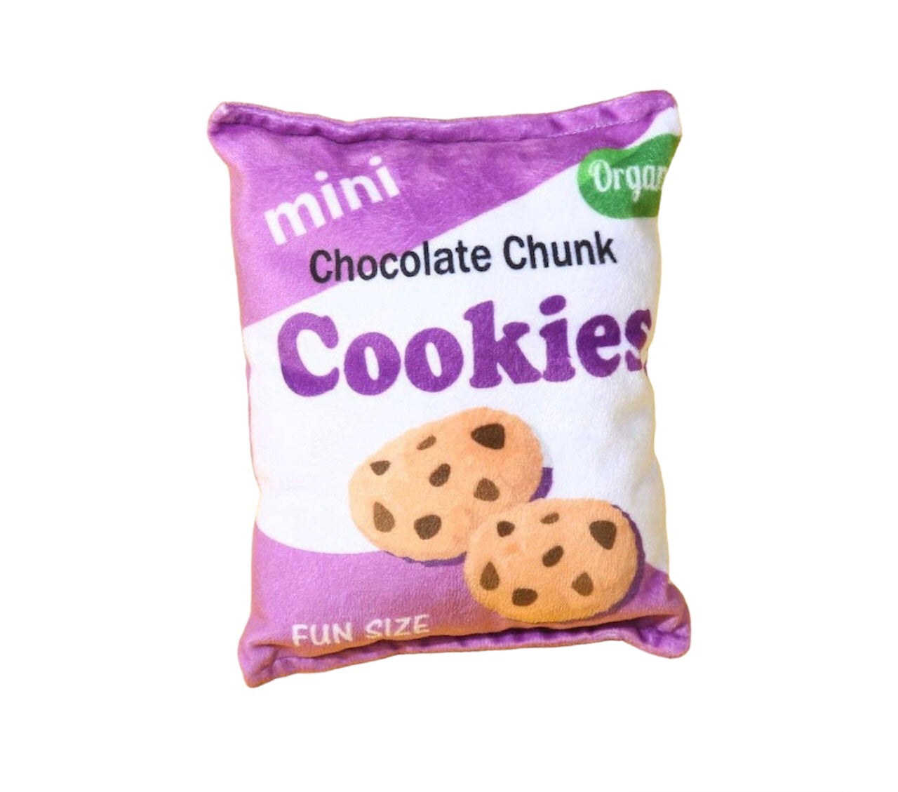 Cheerhunting Petkin cookie dog toy shaped like a chocolate chunk cookie plush for playful dogs