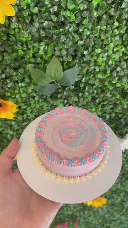 Gender Reveal Dog Cake – Hidden Pink or Blue Surprise