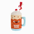 Hugsmart root beer dog plush toy with a cheerful design and soft textures for playful pups