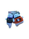 Huxley & Kent Tiny Ghost Dog Toys plush with colorful Halloween designs and soft fabric